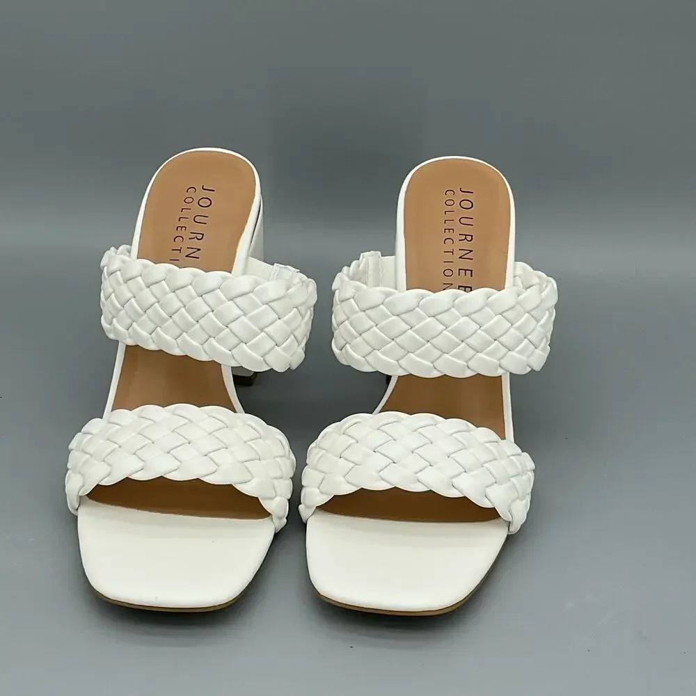 NEW Journee Collection Women’s Melissa Dress Sandals White Size 7.5
